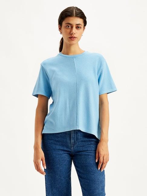 levi's blue textured t-shirt