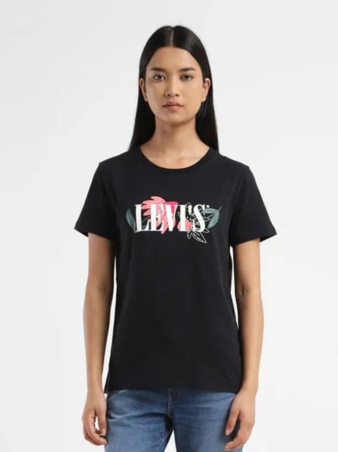 levi's black logo print t-shirt