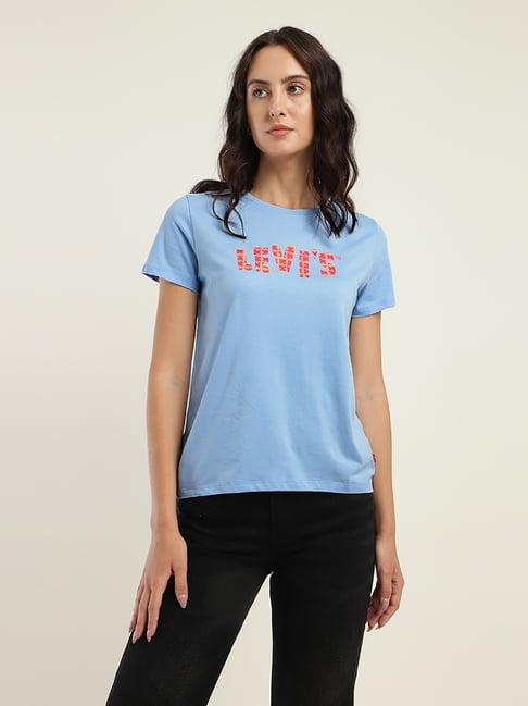 levi's blue logo print t-shirt