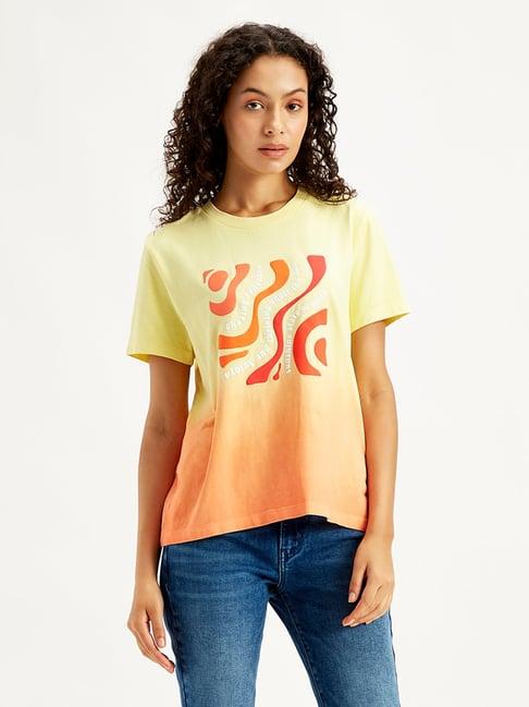 levi's yellow graphic print t-shirt