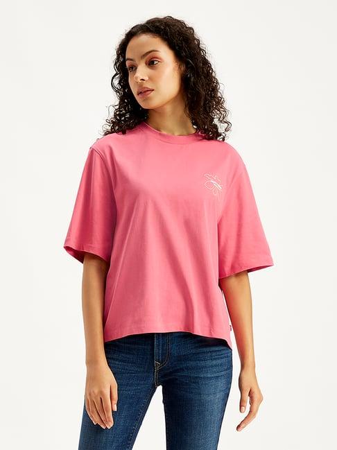 levi's pink graphic print t-shirt