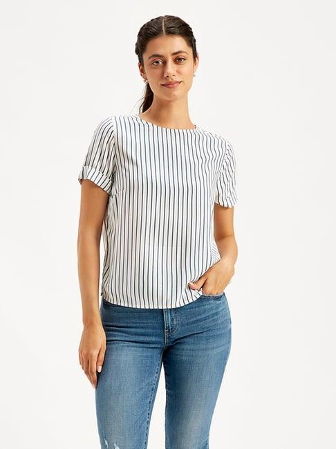 levi's off white striped top