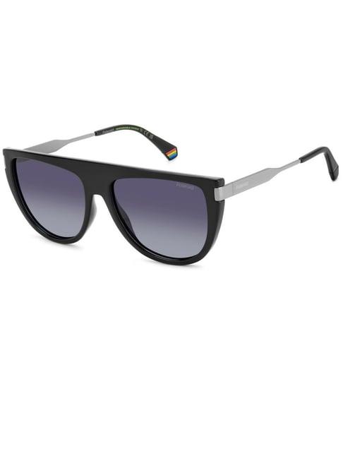 polaroid grey round uv protection sunglasses for women