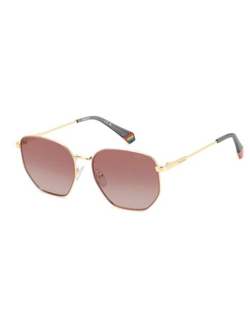 polaroid red round uv protection unisex sunglasses