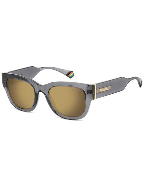 polaroid grey round uv protection sunglasses for women