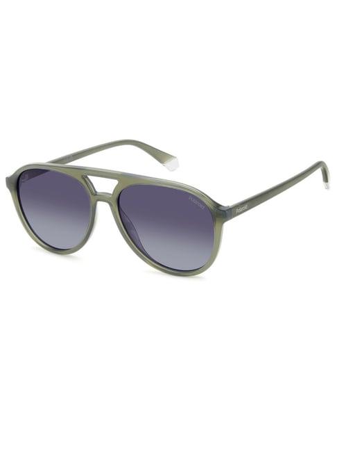 polaroid grey oval uv protection unisex sunglasses