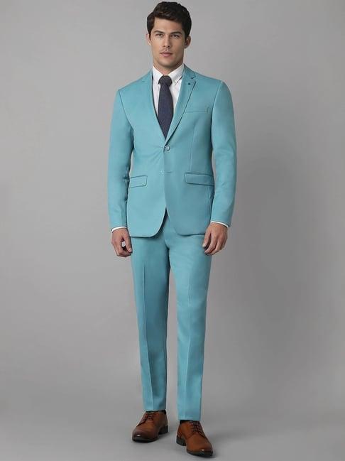 louis philippe blue slim fit two piece suits