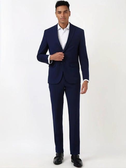 peter england navy slim fit two piece suits