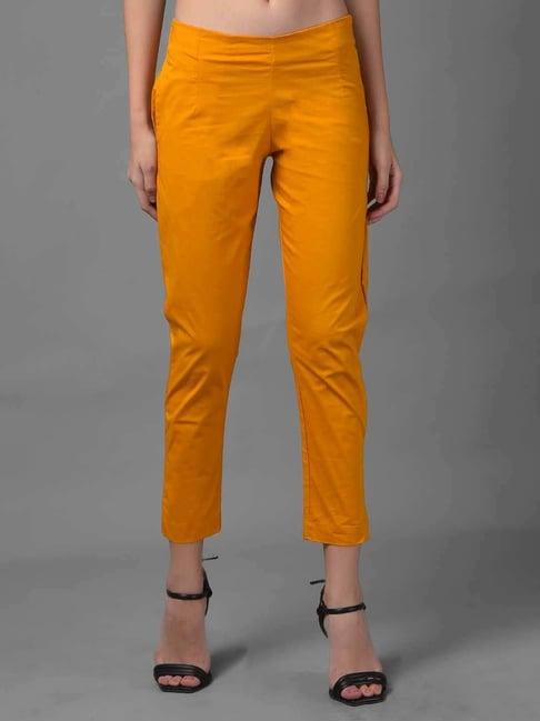 dollar missy mustard cotton stretch pants