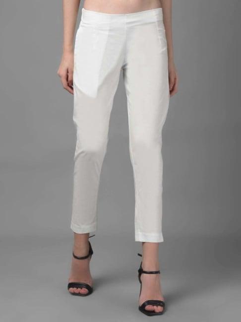 dollar missy white cotton stretch pants