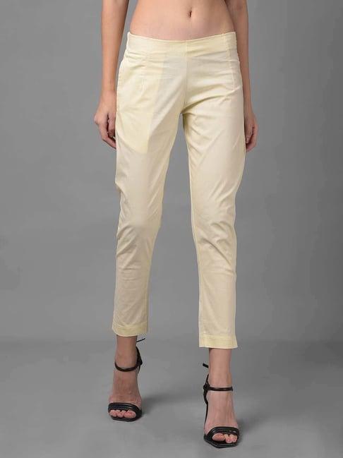 dollar missy cream cotton stretch pants