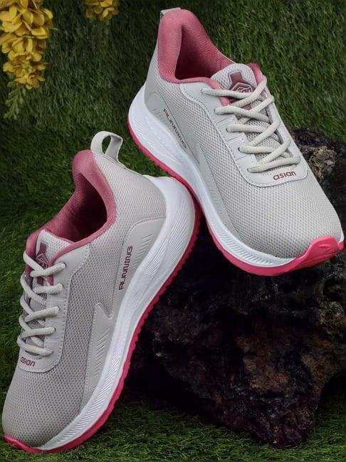 asian women's grey running shoes