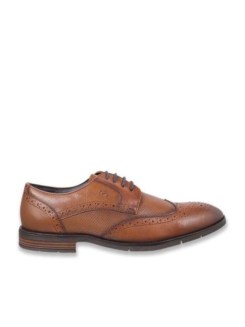 metro men's tan brogue shoes