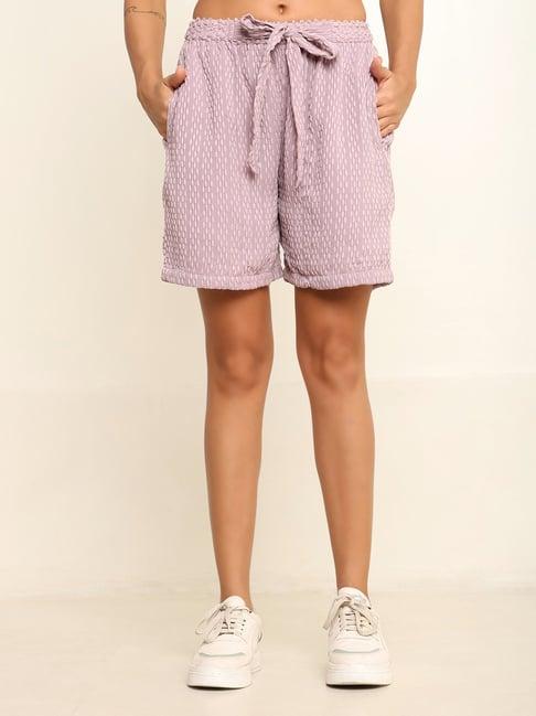 prettify mauve self design shorts