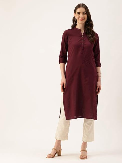 amukti maroon a line kurti