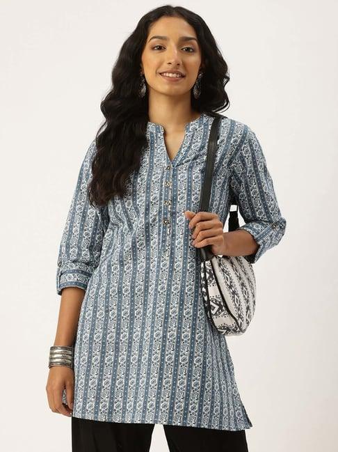 amukti white printed tunic