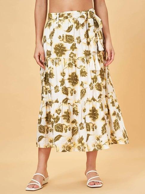 honey by pantaloons white printed a-line skirt