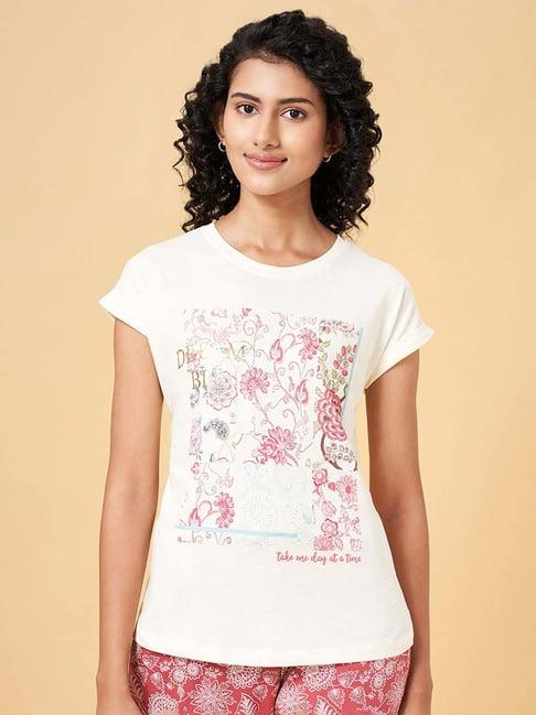 dreamz by pantaloons white cotton printed t-shirt