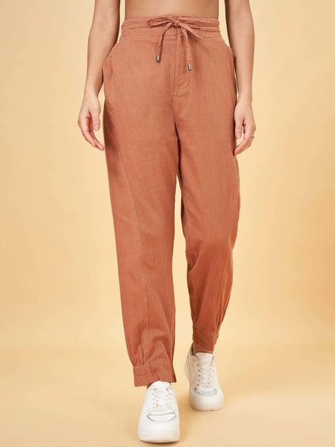 honey by pantaloons brown high rise pants