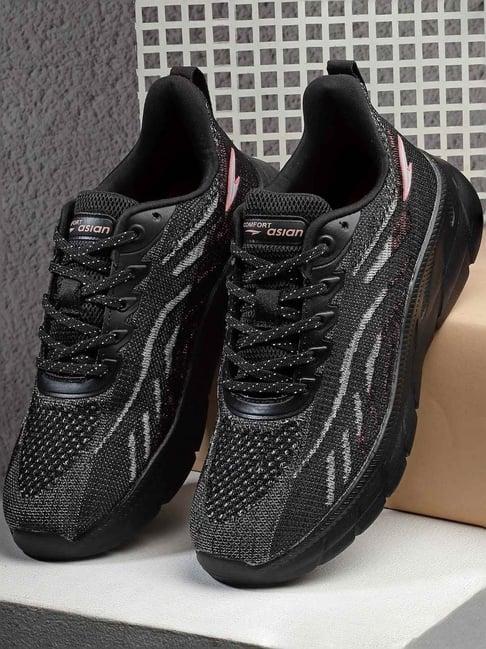 asian women's black running shoes