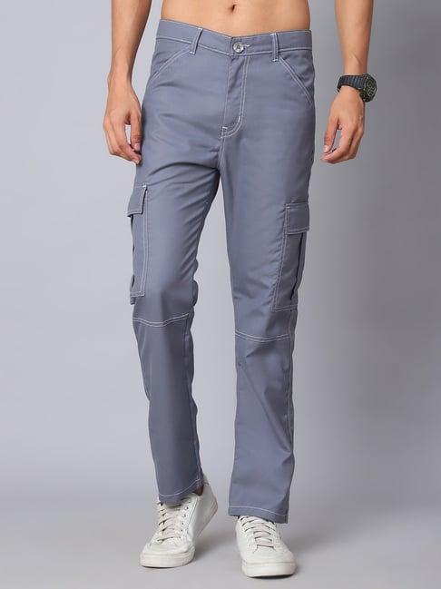 indian needle grey straight fit cargos