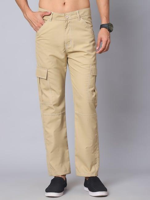 indian needle beige straight fit cargos