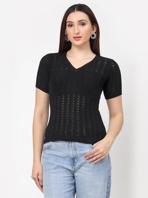 kalt black crochet top