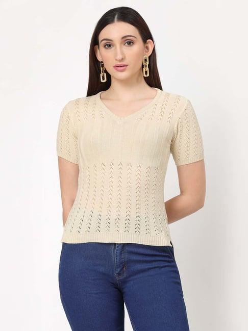 kalt beige crochet top