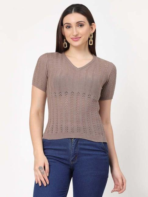 kalt brown crochet top