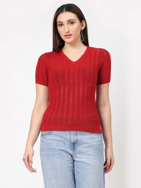 kalt red crochet top