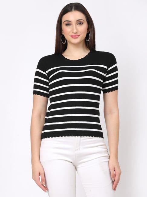 kalt black striped top