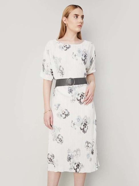 code by lifestyle off-white printed a-line dress