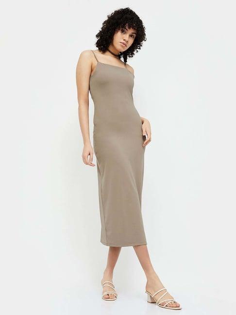 ginger by lifestyle brown bodycon dress