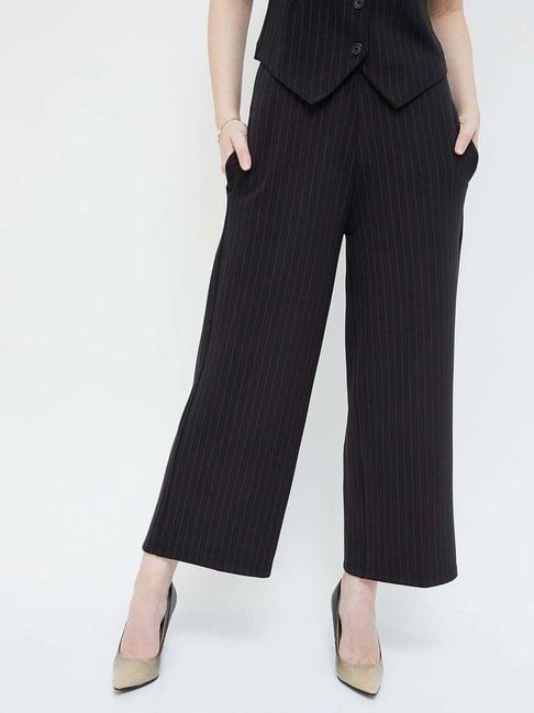 code by lifestyle grey striped flared pants