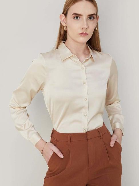 code by lifestyle cream plain shirt