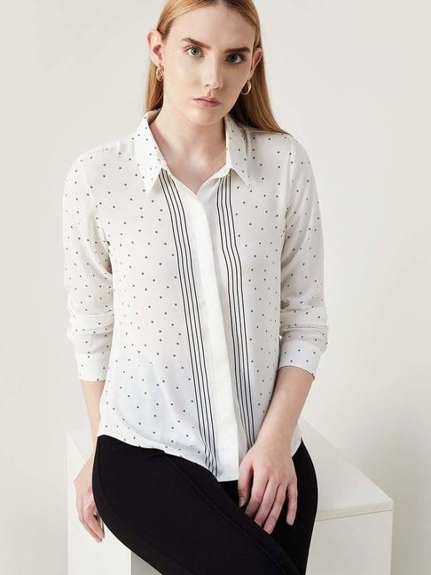 code by lifestyle white printed shirt