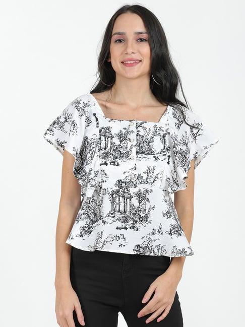 pretty loving thing white printed top