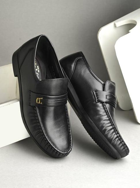 hitz men's black formal loafers