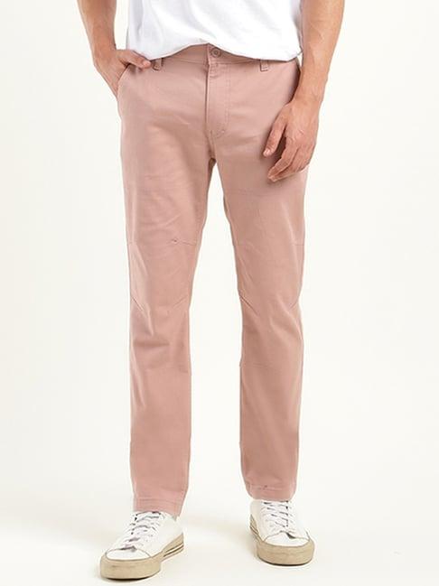 levi's 511 light pink cotton slim fit trousers