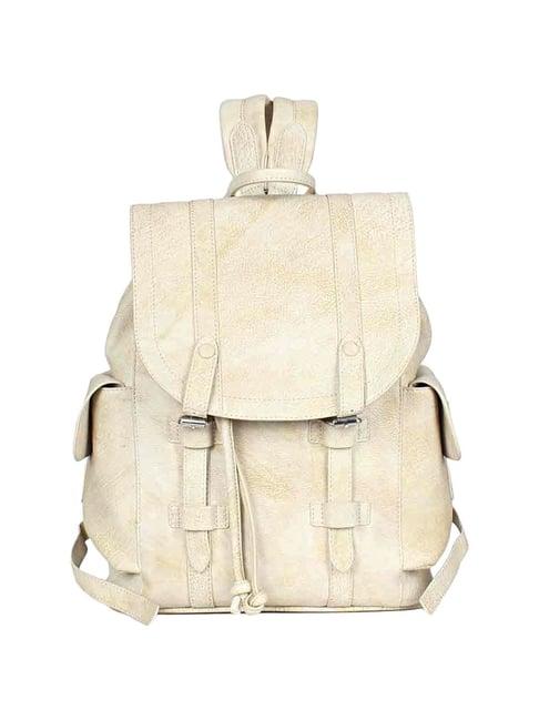 saint g beige leather medium backpack