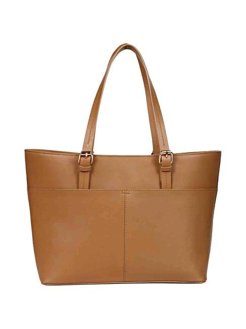 saint g tan solid medium shoulder handbag