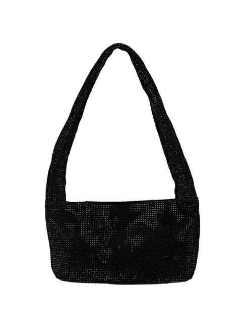 saint g black embellished medium shoulder handbag