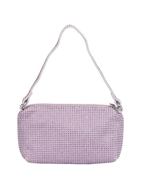 saint g purple embellished medium shoulder handbag