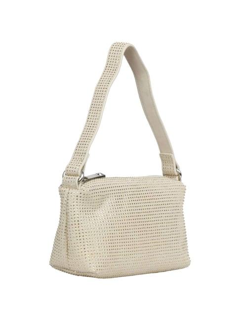 saint g white embellished medium shoulder handbag