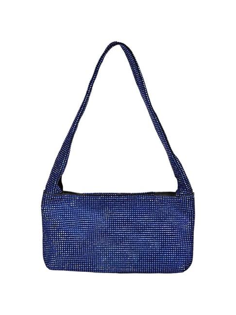 saint g blue embellished medium shoulder handbag