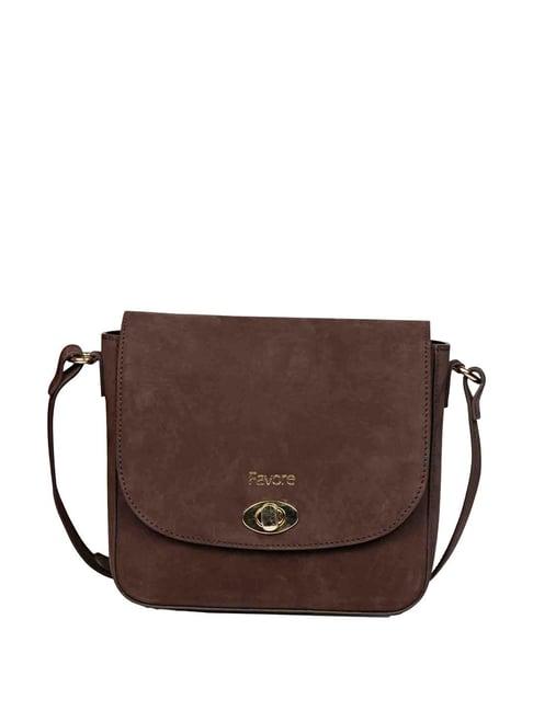 saint g brown solid small sling handbag