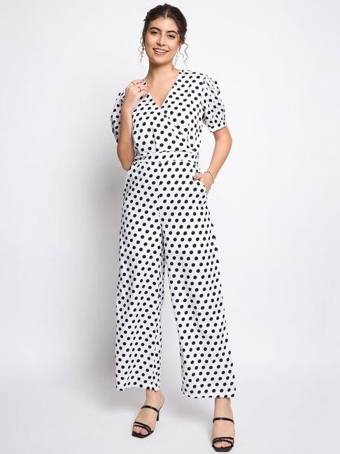 brinns white polka dot jumpsuit