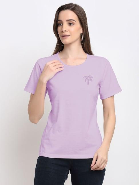 brinns lavender embellished t-shirt