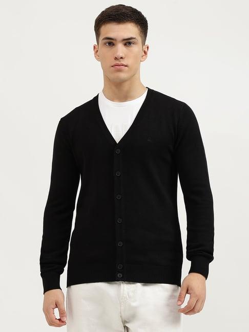 united colors of benetton black pure cotton slim cardigan