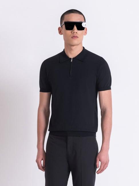 antony morato black super slim fit polo t-shirt